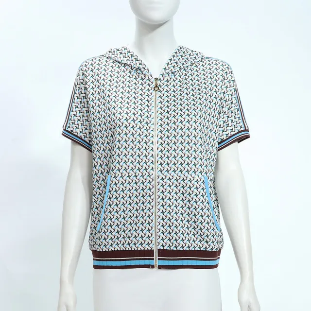 【ILEY 伊蕾】山形紋連袖連帽兩穿外套上衣(淺藍；M-2L；1252364005)
