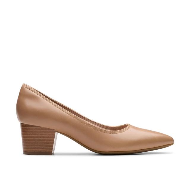 【Clarks】女鞋 Ellanie Hope 時尚尖頭粗跟高跟鞋(CLF80058D)