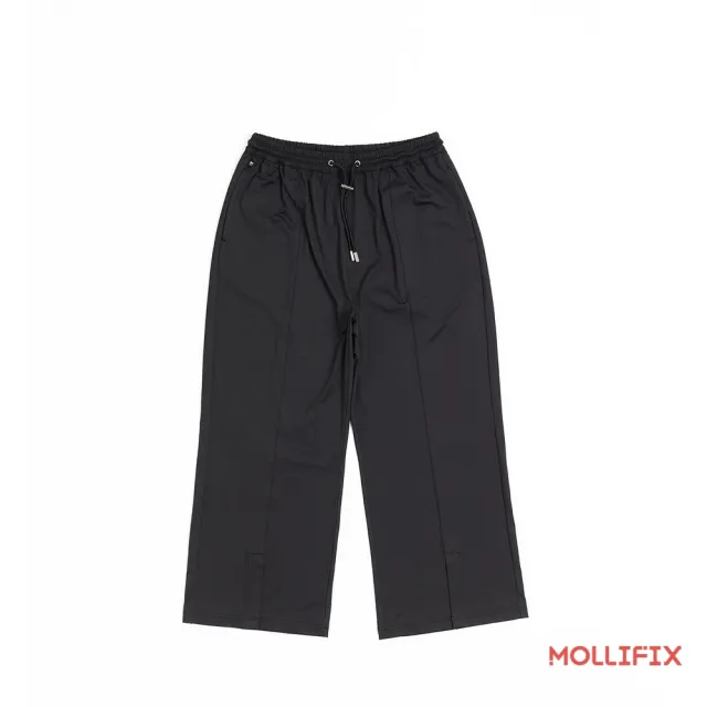 【Mollifix 瑪莉菲絲】MOLLIFIX 高彈修身 開衩寬長褲(No. 84004)