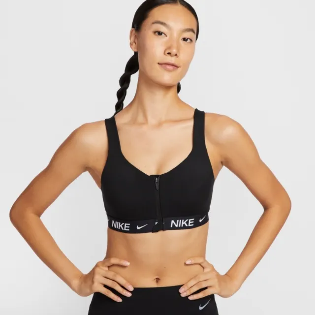 【NIKE 耐吉】運動內衣 高度支撐 女 AS W NK INDY HS ZIP BRA 黑色(HQ2752010)