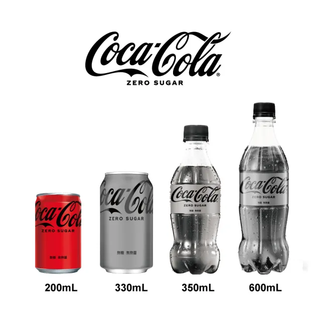 【Coca-Cola 可口可樂ZERO SUGAR】無糖零卡迷你罐200ml x2箱(共48入;24入/箱)