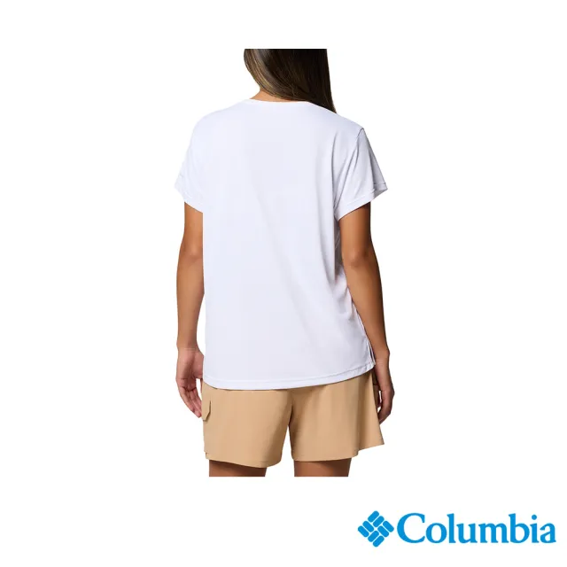 【Columbia 哥倫比亞】女款- 快排短袖上衣-白色(UAR33490WT/JS)
