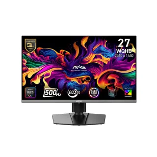 【MSI 微星】MAG 272QP QD-OLED X50 27型 2K 500Hz 電競螢幕(0.03ms/QD-OLED)