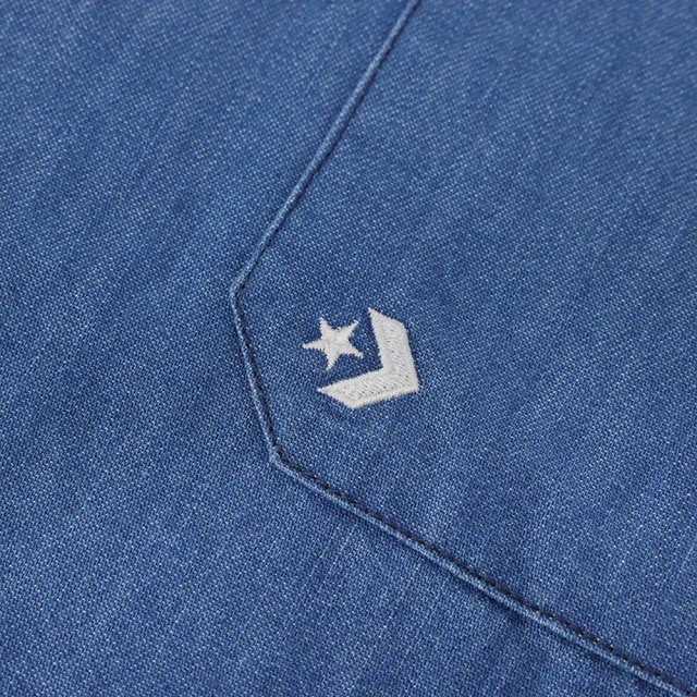 【CONVERSE】COOL MAX DENIM SHIRT DENIM BLUE 短袖 襯衫 男上衣 藍色(MCH628-UHA)