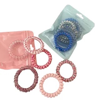 【89 zone】法式古典糖果色無痕電話線 髮飾 髮圈 髮束 6 入(不挑款/混色隨機出貨)