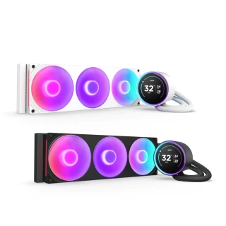 【NZXT 恩傑】Kraken Elite 420 RGB V2 渦輪幫浦水冷 黑/白(7年保/劇院級大液晶)