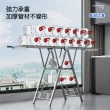 【AOTTO】翼型三層附輪折疊曬衣架(晾衣架 曬衣架 衣架)