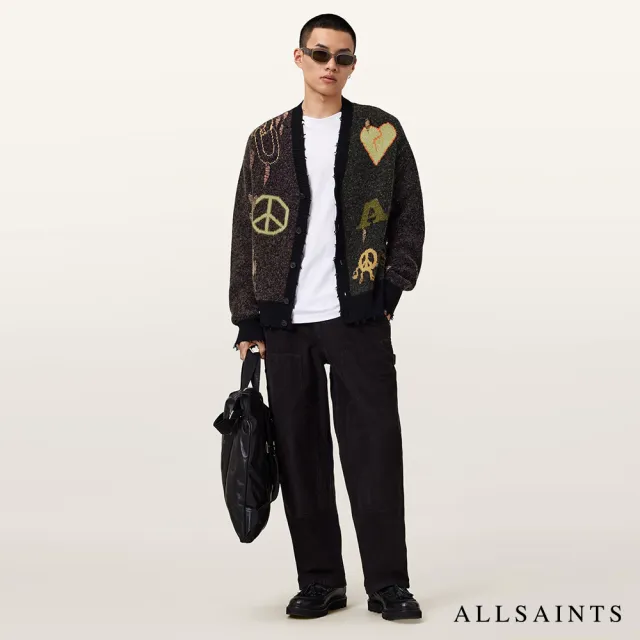 【ALLSAINTS】EMOTIVE 塗鴉破壞針織外套 M014KD(修身版型)