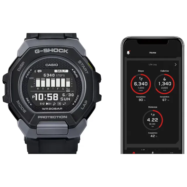 【CASIO 卡西歐】G-SHOCK G-SQUAD 訓練計畫 GPS多功能運動藍芽手錶 送禮 禮物 推薦(GBD-300-1)