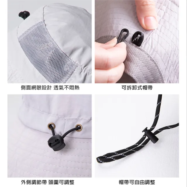 【蒂巴蕾】2入組-防潑水防曬帽-折疊帽 遮陽帽 男 女(透氣快乾 大帽檐 透氣網 摺疊收納)