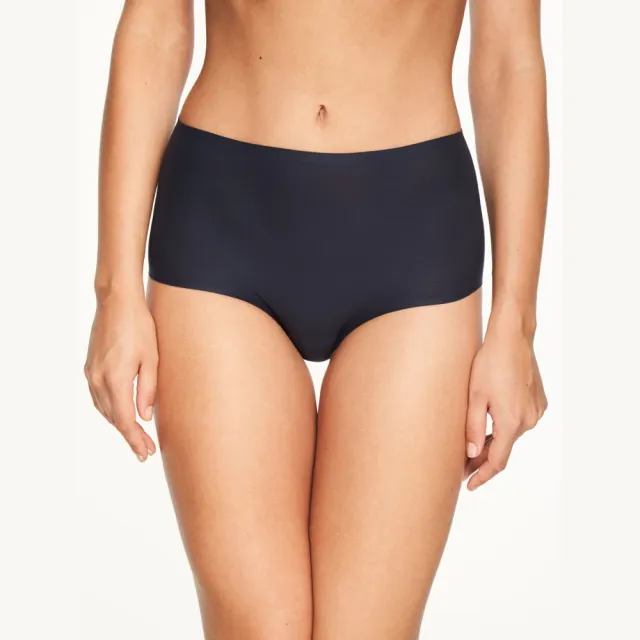 【Chantelle 仙黛爾】Soft Stretch.涼感無痕透氣高腰女內褲 黑色.26470_011(超強彈力包覆)