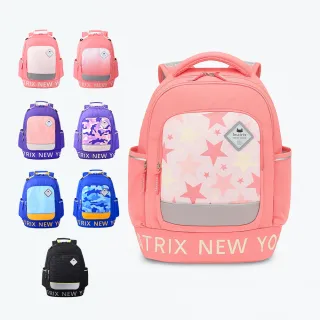 【BEATRIX NEW YORK】美式休閒國小防潑水護脊透氣書包(適用身高120-150cm)