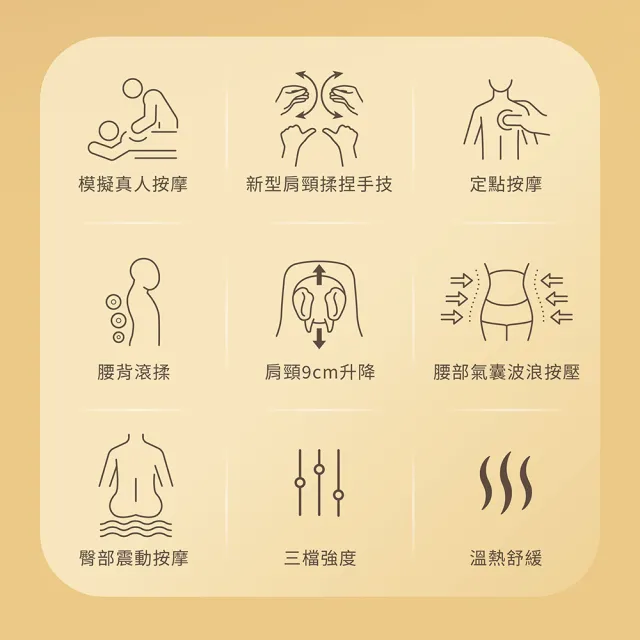 【輝葉】狠狠按深揉捏雙芯按摩椅墊+透氣摺疊涼椅組(按摩坐墊/肩頸按摩 HY-658+HY-CR01父親節禮物)