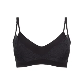 【Chantelle 仙黛爾】Soft Stretch.蕾絲雙肩帶無痕輕運動內衣 黑色.11GQ9_011(超強彈力.超透氣觸感.超包覆)