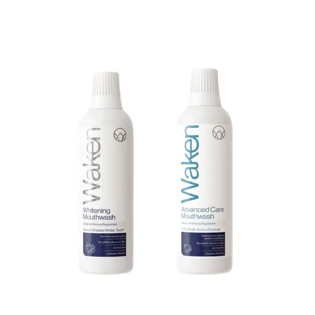 【Waken】頂級漱口水500ml*2入 沁涼薄荷口味(瞬白防蛀/全效護齦防蛀)