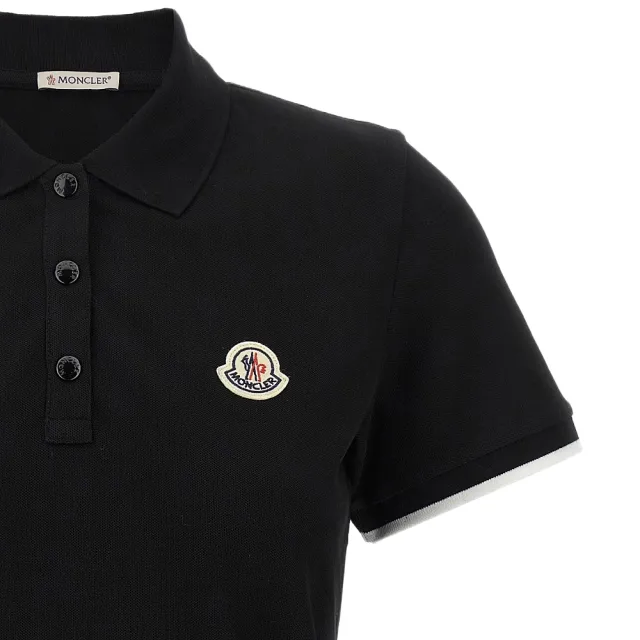【MONCLER】女款 品牌LOGO 短袖POLO衫-黑色(XS號、S號、M號、L號)