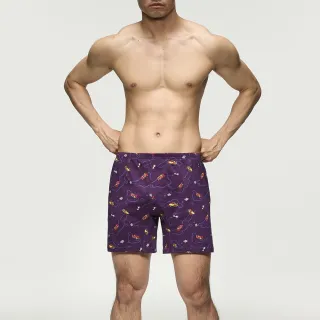 【Mr. DADADO】凱旋賽道 M-3L 印花四角男內褲 天然絲光棉-吸濕排汗-GHQ520PU(紫色)