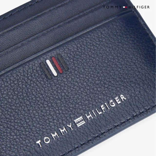 【TOMMY HILFIGER】官方旗艦館 中央條紋票卡夾_藍色