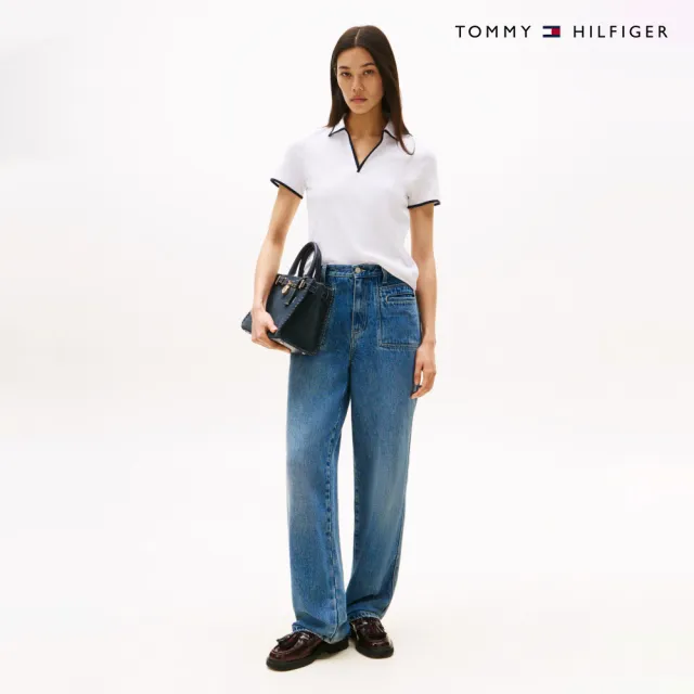 【TOMMY HILFIGER】官方旗艦館 對比飾邊開領 Polo 衫_裸色