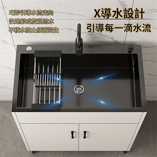 【匠俱】不銹鋼水槽櫃 65*45cm大單槽 流理台(廚房洗菜盆 多功能水槽 洗碗池落地式櫥櫃 廚房水槽 洗手台)