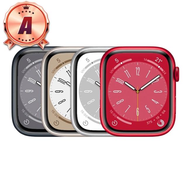 【Apple】A級福利品 Watch Series 8 GPS 45mm 鋁金屬 智慧型手錶(贈市值2080超值配件大禮包)