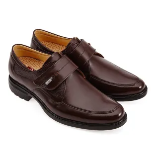 【A.S.O 阿瘦集團】A.S.O 活氧氣墊系列-自黏帶紳士鞋(男鞋_咖啡色)