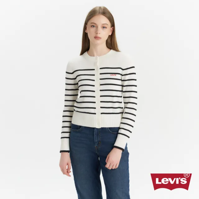 【LEVIS】女款 MINI LOGO 外套 針織外套 針織罩衫 女生上衣 人氣新品 0051K-0000