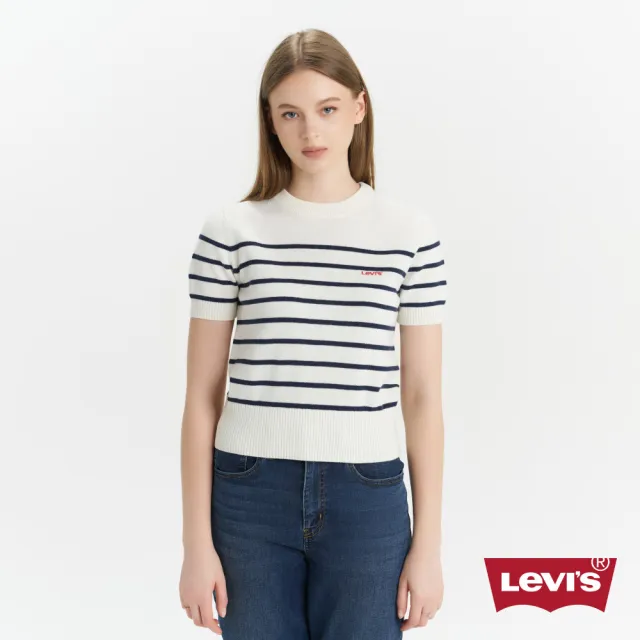 【LEVIS】女款 MINI LOGO Tee 短袖 條紋短袖 針織短袖 女生上衣 人氣新品 0051J-0001