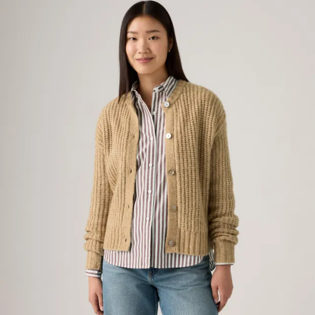【LEVIS】女款 開襟衫 外套 針織外套 針織罩衫 女生上衣 熱賣單品 0038F-0002