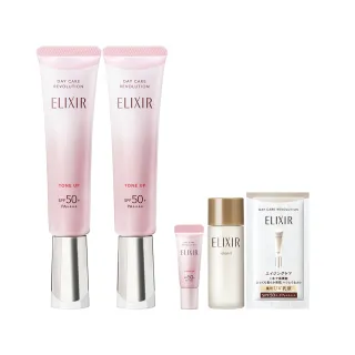 【ELIXIR 怡麗絲爾】膠原亮妍多效美肌乳雙享組(潤色小金管/新品上市)