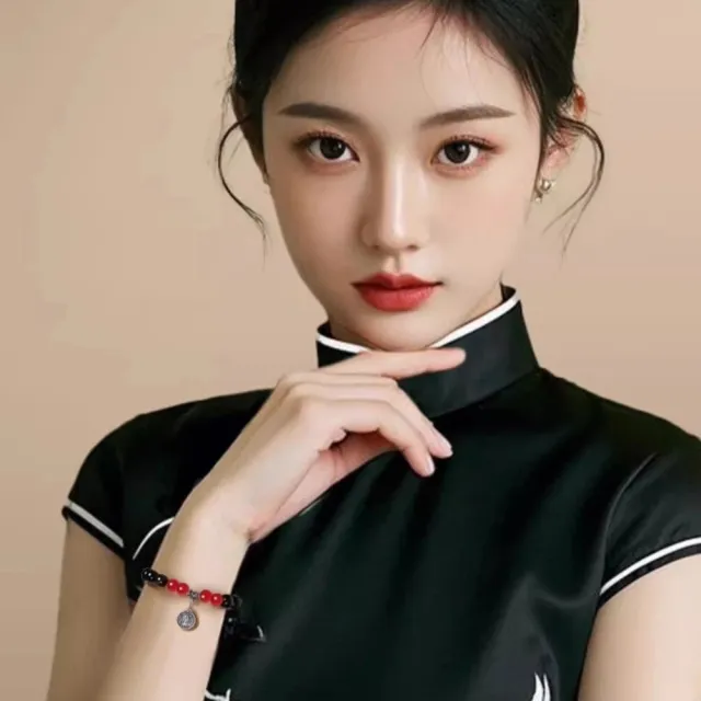 【A&R】招財轉運 黑曜石+紅瑪瑙之五路財神手鍊 女款(補財庫 辟邪  促進人際關係 增強事業運 生日禮)