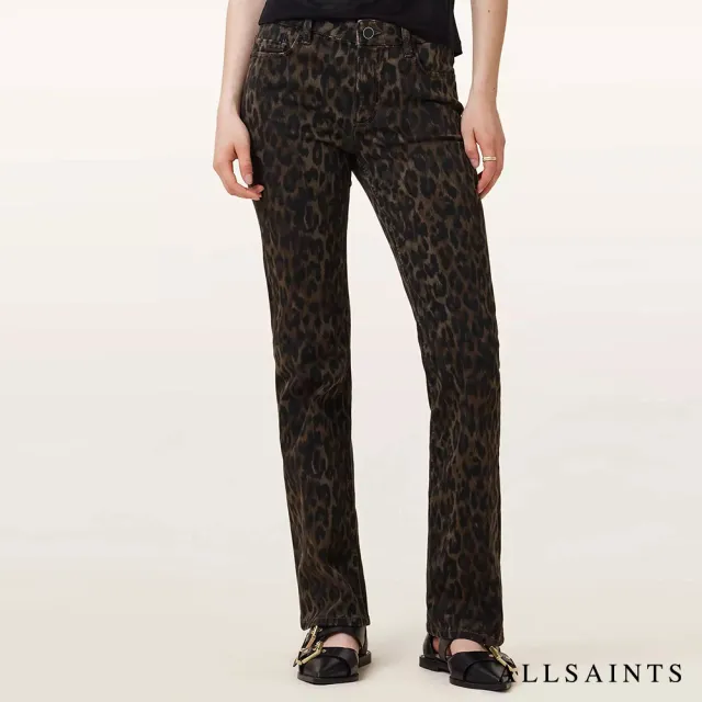【ALLSAINTS】HALDAN 豹紋中腰靴型牛仔褲 W019ED(靴型版型)