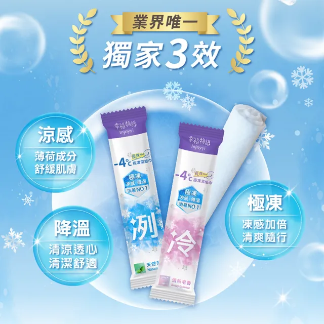 【Injoyyi 幸福物語】-4°c極凍長效PLUS 體用抗菌濕巾8入x5包(涼感降溫 單入包裝 加大加厚)