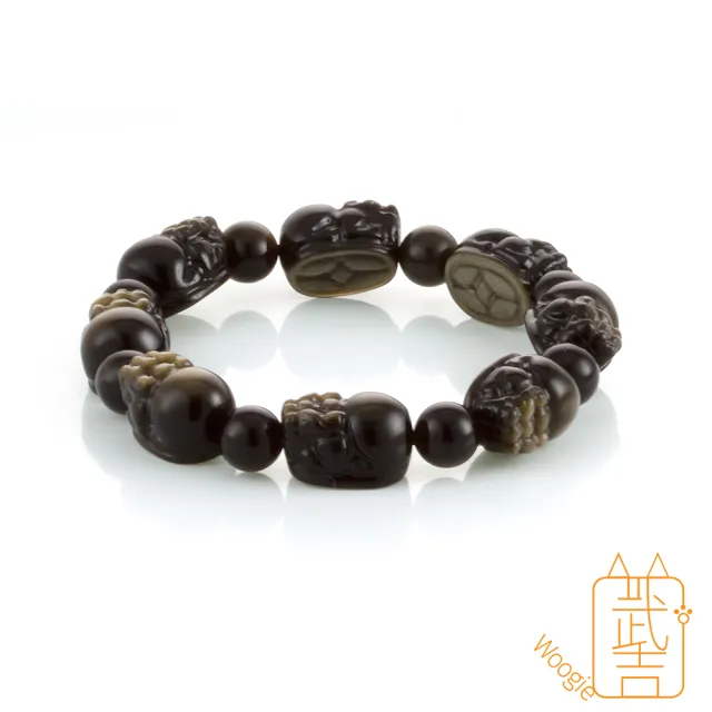 【Woogie武吉珠寶】金沙黑曜石貔貅手鍊(10-11mm)