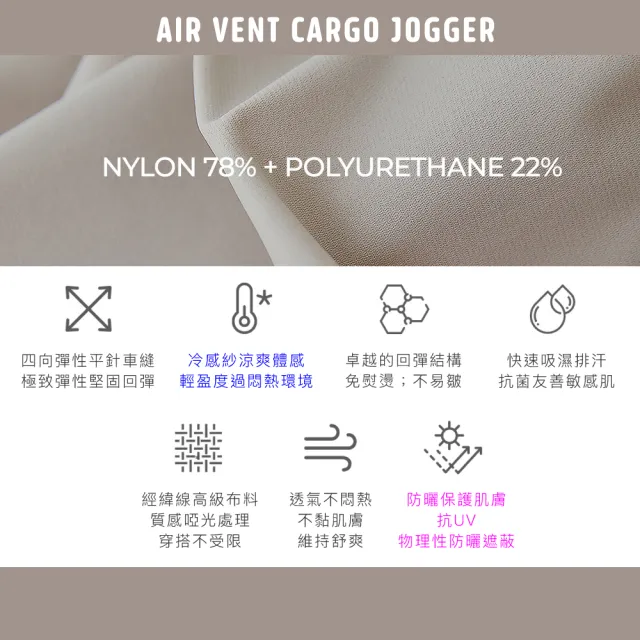 【STL】現貨 韓國瑜伽 AIR VENT CARGO 涼感 防曬 男女 戶外 運動機能 工裝 束口 長褲(多色)