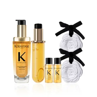 【KERASTASE 巴黎卡詩】金緻柔馭山茶花鎏光露75ml+填裝瓶75ml(升級版奢光小金油/極致保濕/抗躁/護髮油/髮油