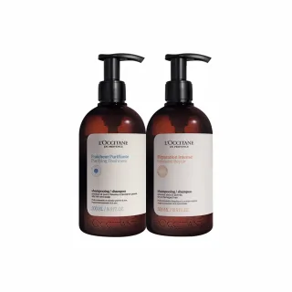 【L’Occitane 歐舒丹】官方直營 夏日潔淨修護洗髮組(淨涼洗髮乳500ml+修護洗髮乳500ml)