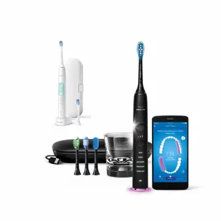 【Philips 飛利浦】官方直營 Sonicare  鑽白極淨智能鑽石音波震動牙刷/電動牙刷-爵士黑HX9924/12