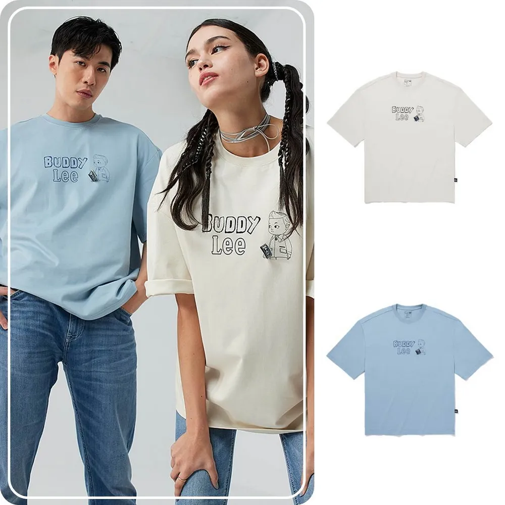 【Lee 官方旗艦】男女同款 短袖T恤 BUDDY LEE印花 男女共版 共2色(LB502038105/LB502038109)