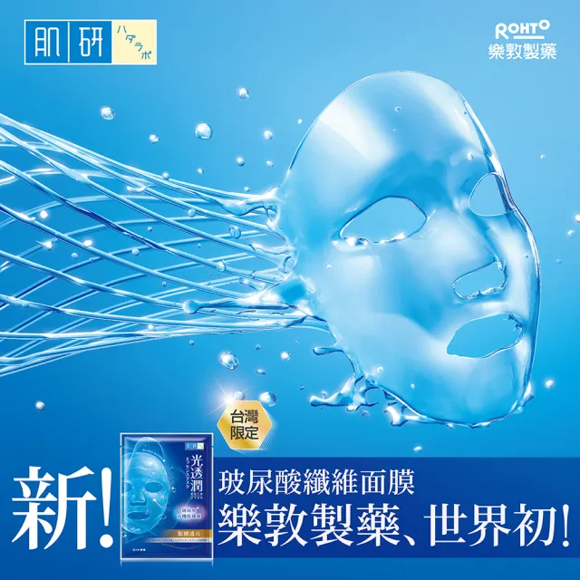 【肌研】官方直營 光透潤玻尿酸纖維面膜 2盒 / 共12片(植物纖維 水潤光澤 保濕 美白 緊緻 透亮)