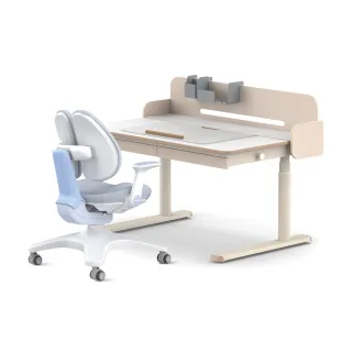 【MOTTI】兒童成長電動升降桌｜cotti 100-Plus 全配重裝組(含學習椅、筆筒、置物架、桌墊及書檔)