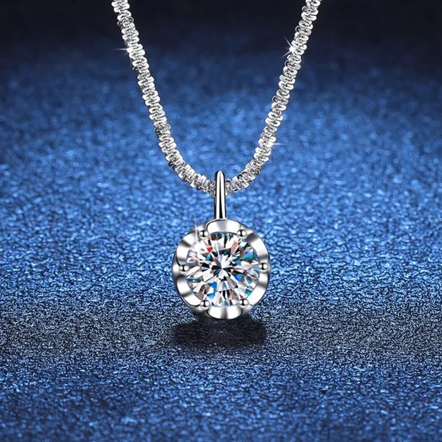 【巴黎精品】極速出貨 莫桑鑽石項鍊飾品配件925純銀項鍊(奢華閃耀1克拉鑽石項鏈莫桑鑽項鍊a1cn109)