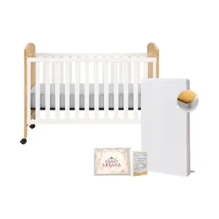 【LEVANA】rovo三合一嬰兒床+單面床墊+雙層紗防踢被寢具3件組+六合一保潔床墊(兒童床/成長床/多功能床)