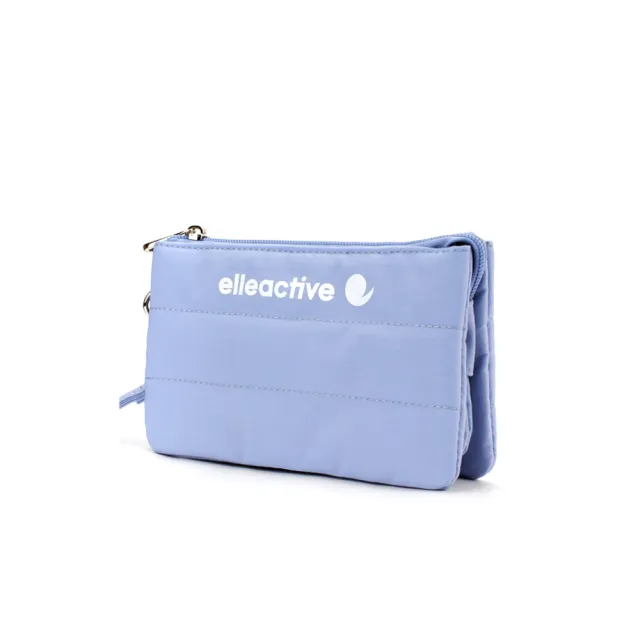 【ELLE ACTIVE】蓬蓬雲朵系列-三層零錢包/手腕包(雲霧藍)