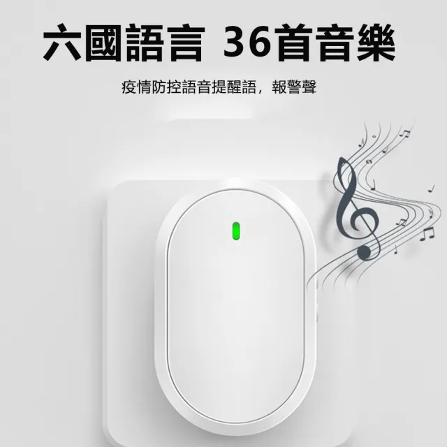 【NOSDON】分體式感應器門鈴 遠距離語音提示器 商店超市來客迎賓器 36首音樂提醒器(歡迎器 防盜器 警報器)