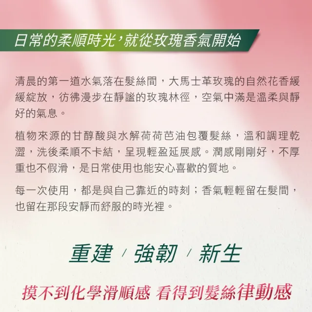 【Aromase 艾瑪絲】紅玫瑰重建髮質修護素400ml(需沖洗)