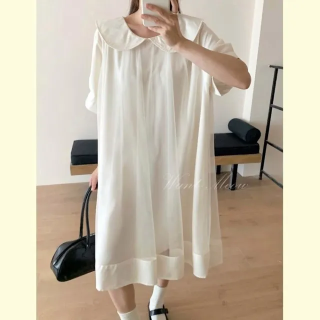 【Want-Meow】90公斤可穿/獨家質感氣質娃娃領紗短洋裝(大碼/大尺碼/加大碼/洋裝/婚禮穿搭/婚紗)