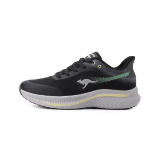 【KangaROOS】RUN LUNAR 寬楦輕量跑鞋 黑綠 男鞋 KM51728