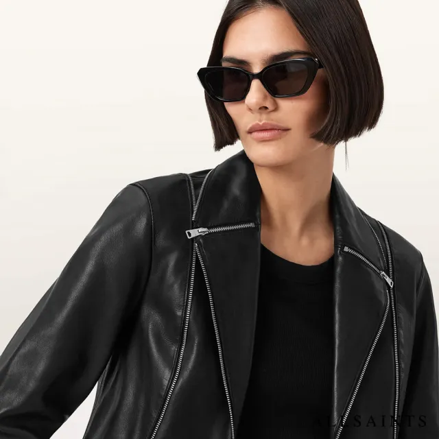 【ALLSAINTS】LANDERS 短版簡約羊皮騎士外套皮衣 W058LD(修身版型)