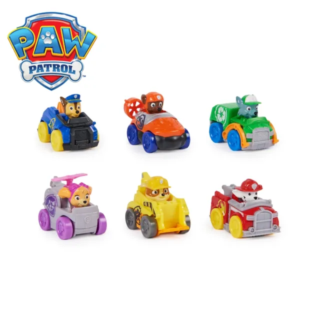 【paw patrol 汪汪隊立大功】Pup Squad小車套組 口袋小賽車_SUNUP 非迴力車(內含玩具車x6)